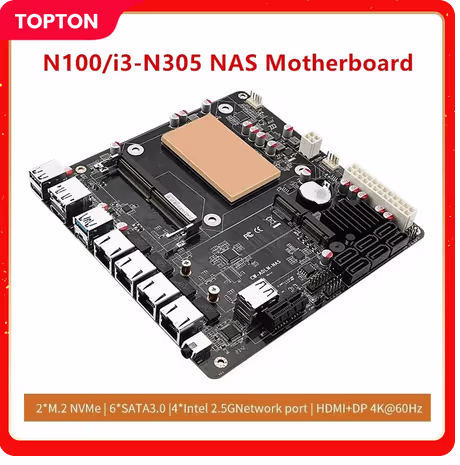 Carte mère Intel N100 avec 6 ports SATA - vue 2