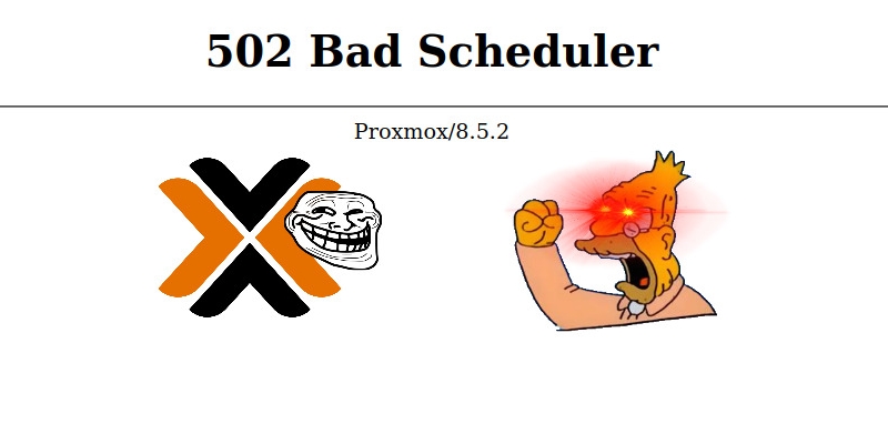 Featured image of post Proxmox 8.2.5 : bad scheduler ! Bad !